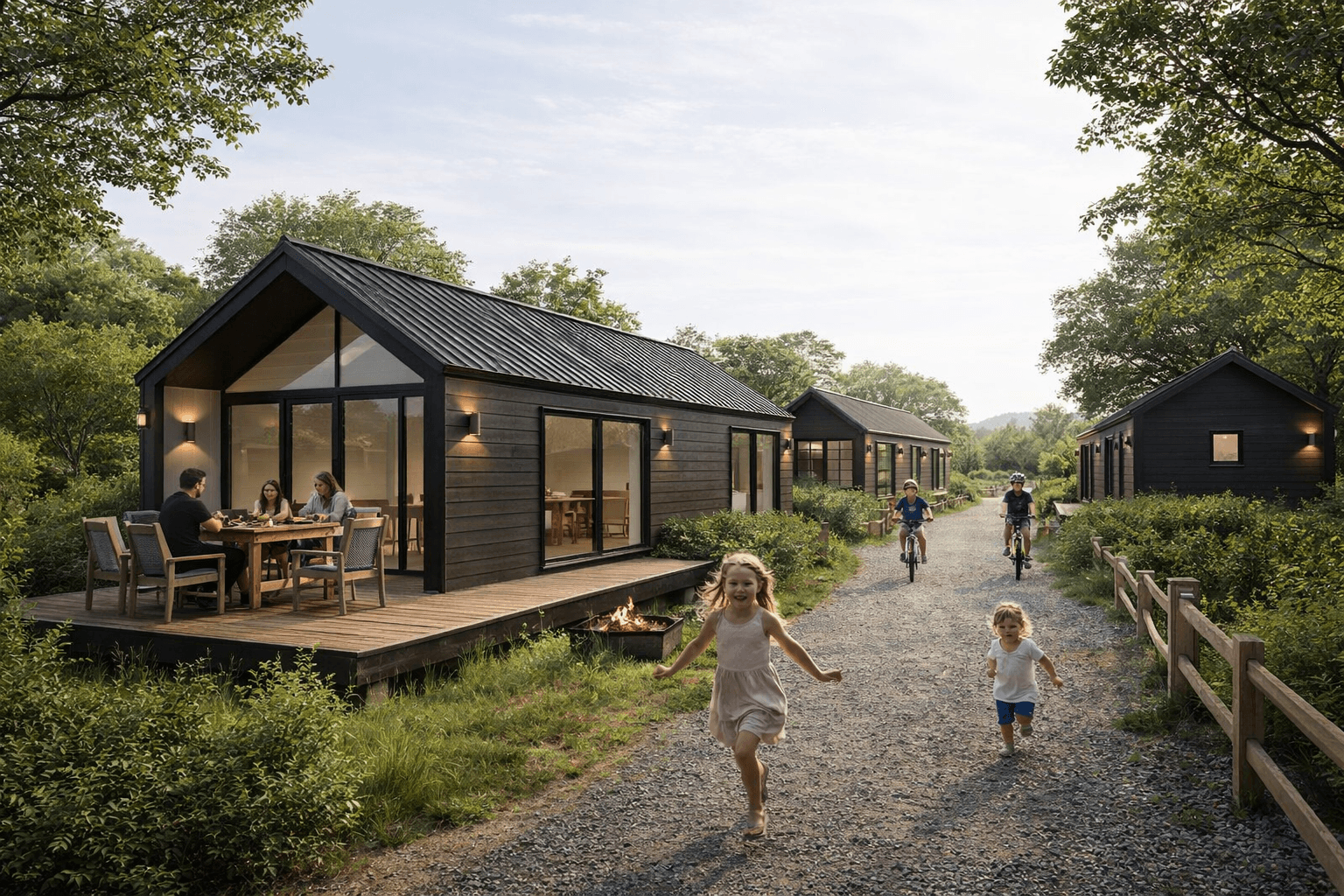 Complejo de viviendas modulares MATTSAY en entorno natural